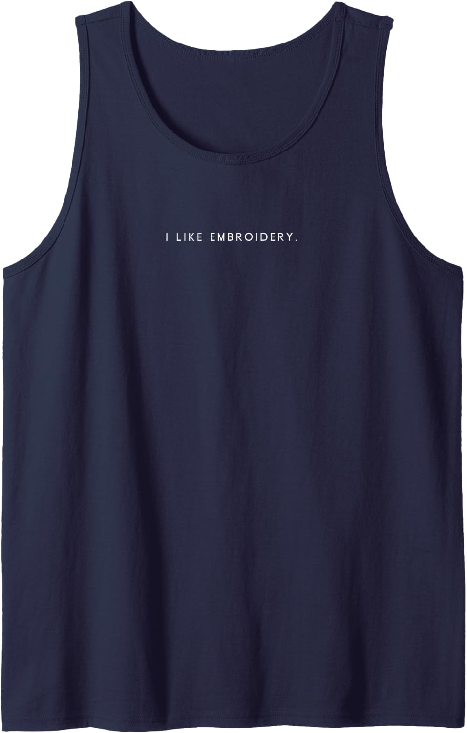 I Like Embroidery Minimalist Funny Statement Tank Top - Navy Blue
