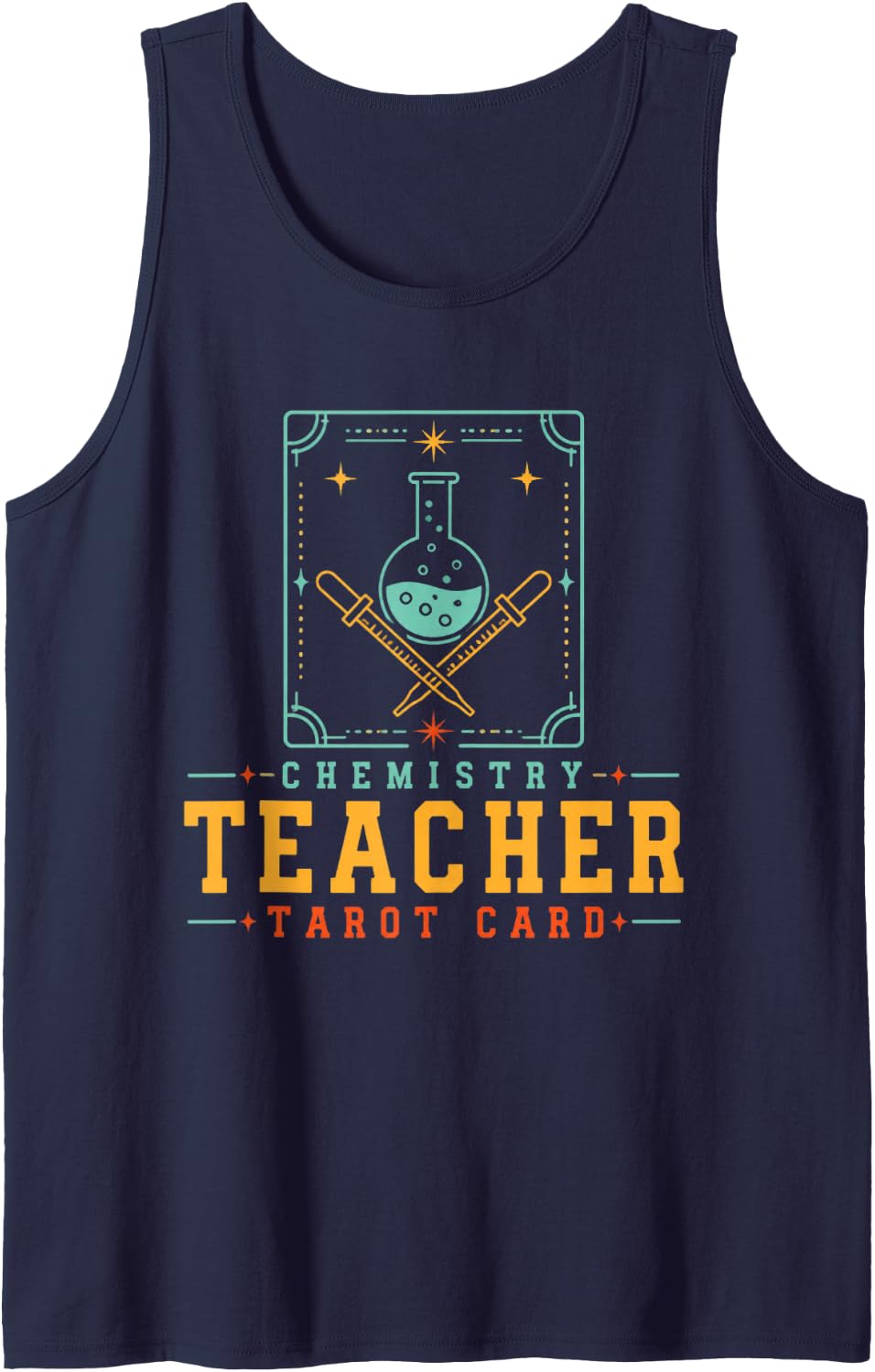 Chemistry Teacher Tarot Card Science Teacher Gift Sleeveless Tank Top - Navy Blue