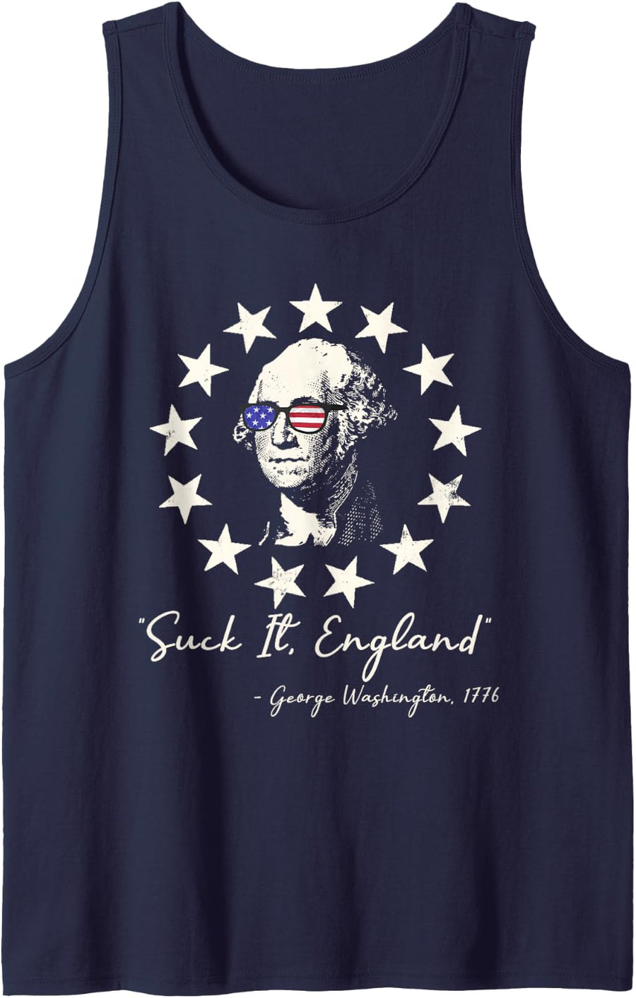 Suck It England Funny 4th of July 1776 Shirts Men President Tank Top - Navy Blue