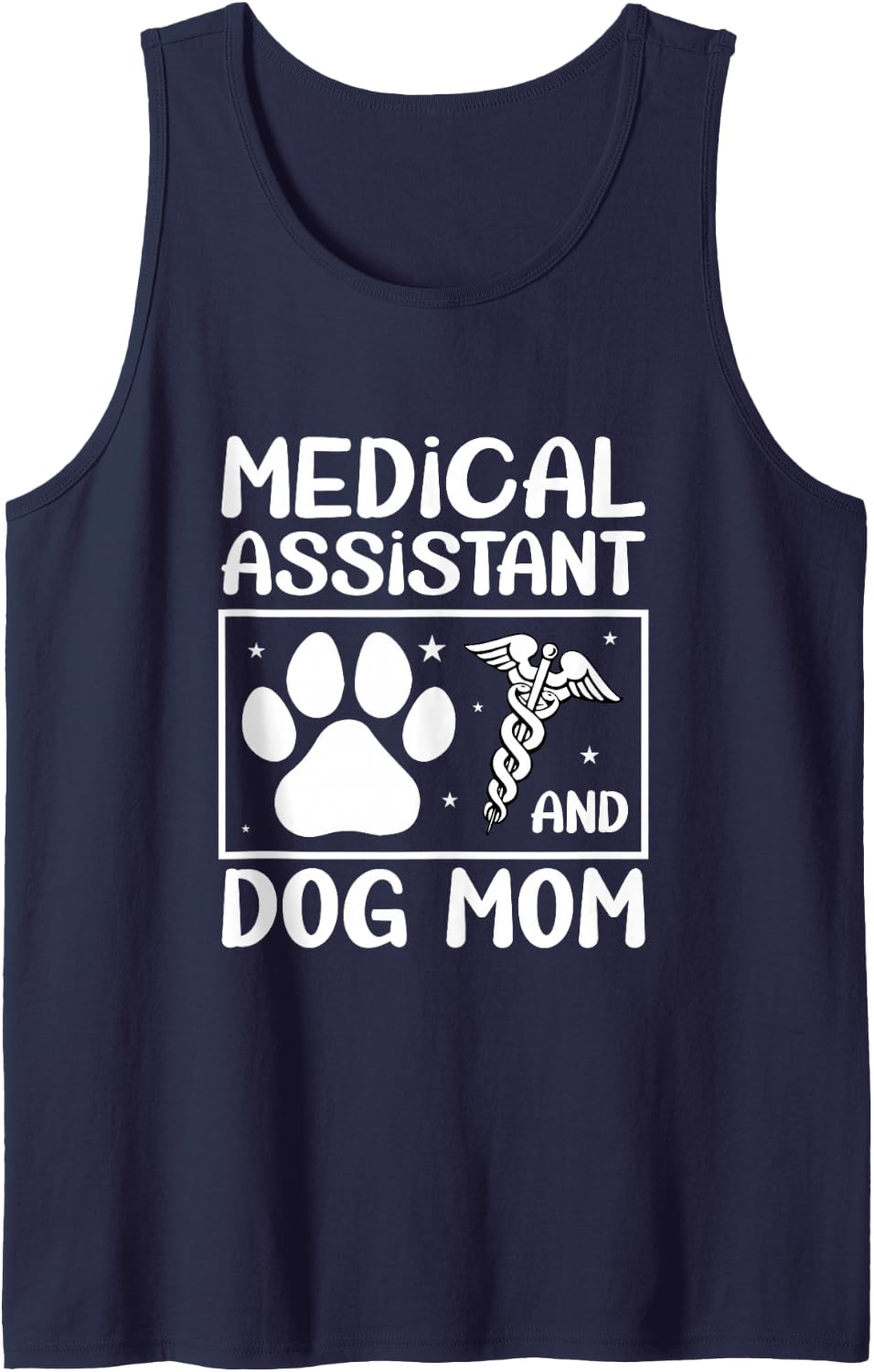 Medical Assistant and Dog Mom Nurses Dogs Mother Nurse Sleeveless Tank Top - Navy Blue