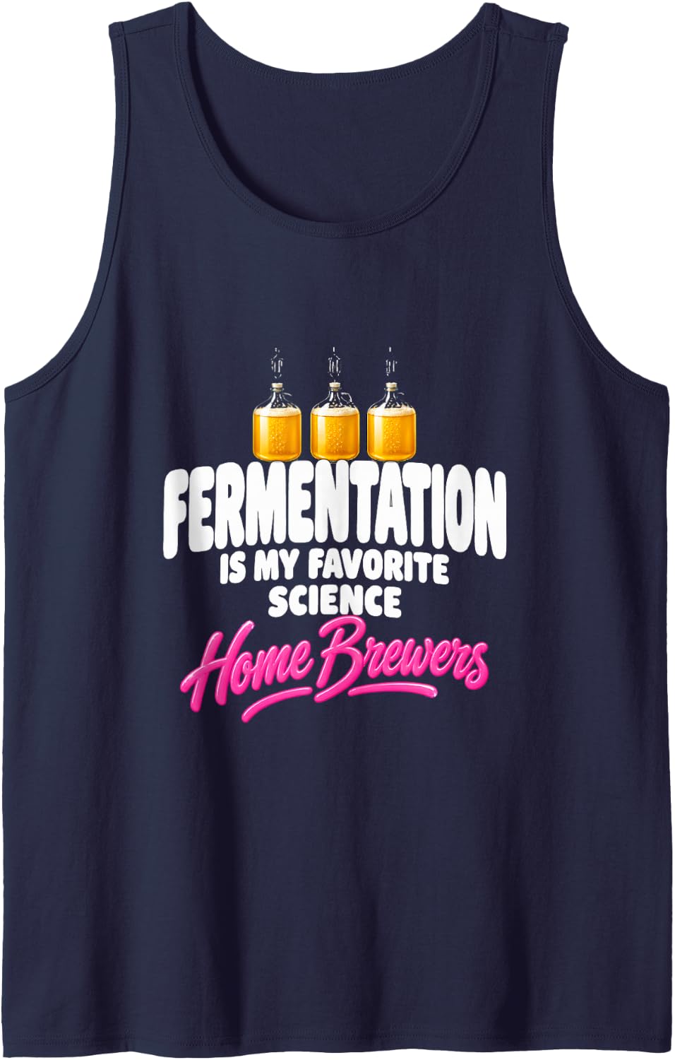 Fermentation is My Favorite Science Graphic Sleeveless Tank Top - Navy Blue