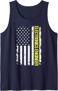 Electronics Engineer USA Flag Sleeveless Tank Top - Navy Blue