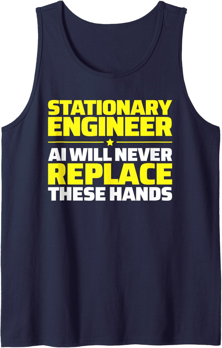 Stationary Engineer Never Replace Tank Top - Navy Blue