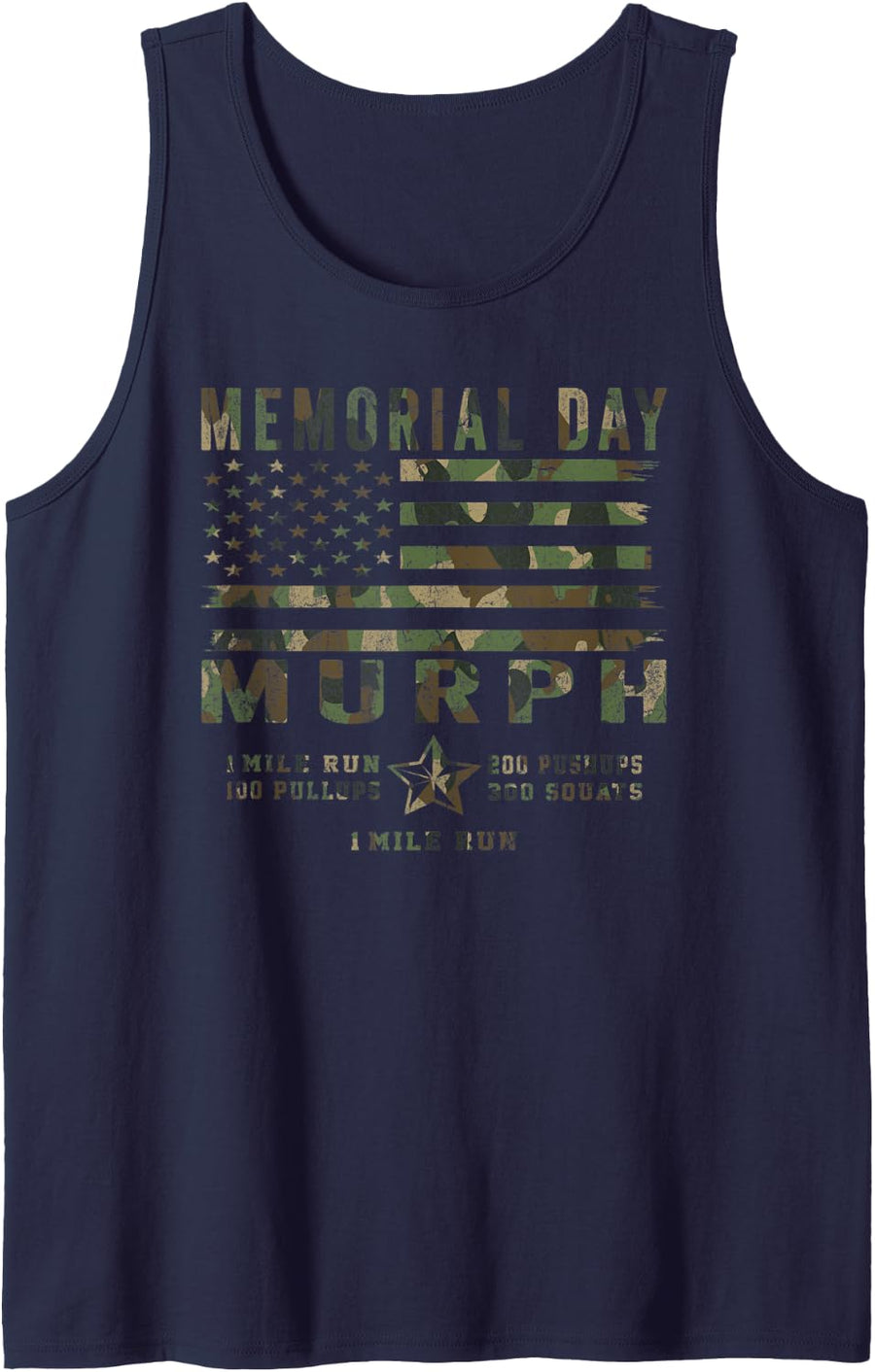 Murph Challenge Memorial Day Workout Gym US Patriotic Men Tank Top - Navy Blue
