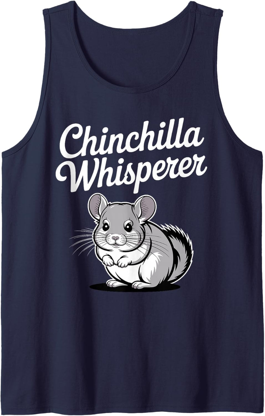 Cute Chinchilla Art for Men Women Kids Chinchilla Lover Tank Top - Navy Blue