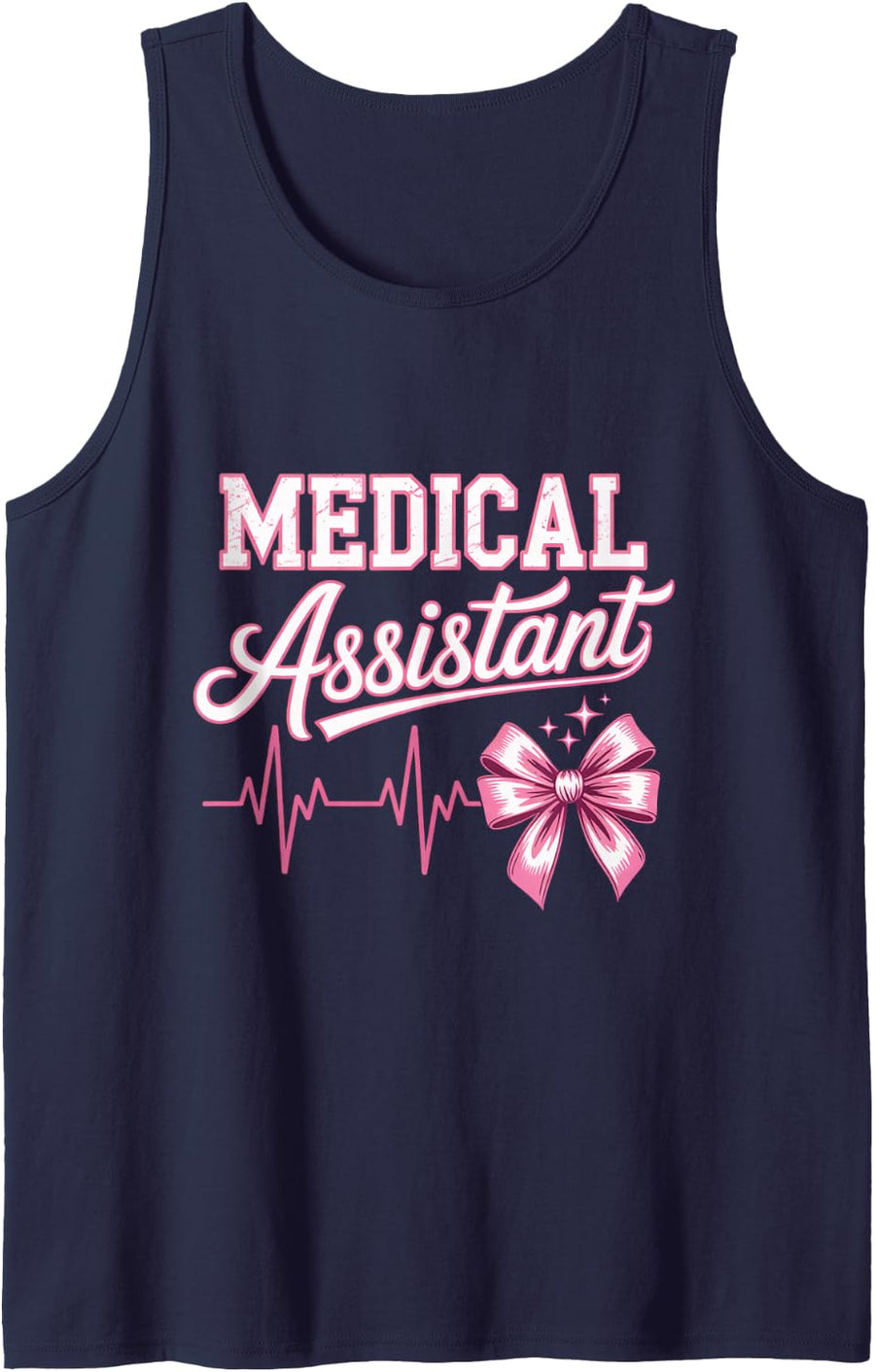 Medical Assistant Healthcare Nursing Humor Retro Humor Fans Sleeveless Tank Top - Navy Blue