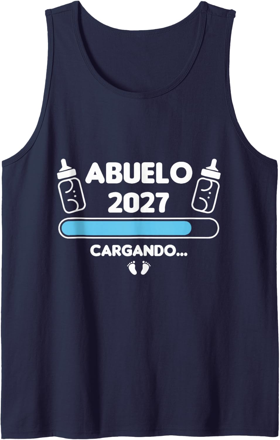 Abuelo 2027 Cargando Barra de Carga Anuncio Embarazo Sleeveless Tank Top - Navy Blue