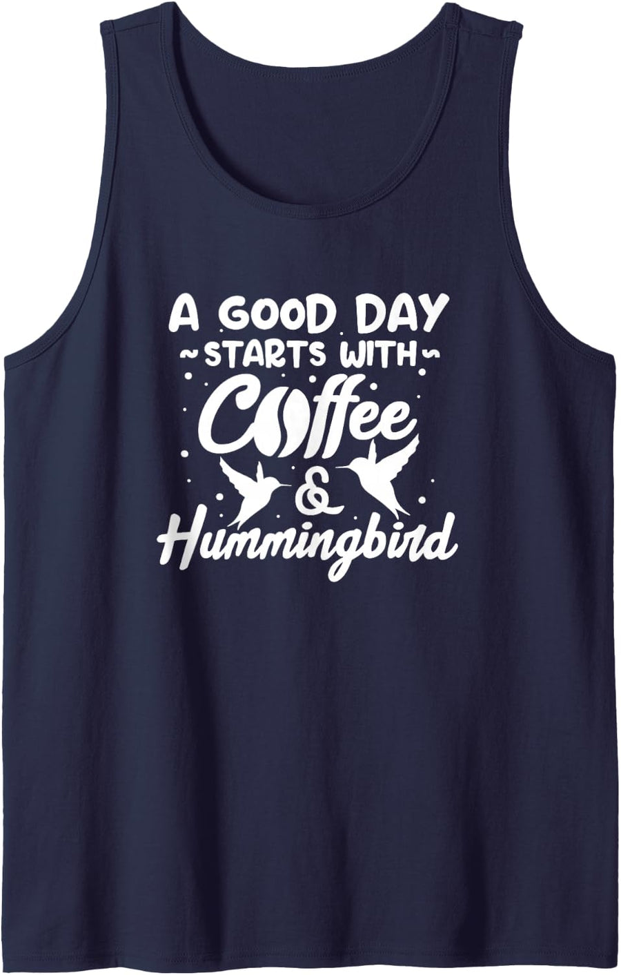 Hummingbird Coffee Tropical Bird Birdwatching Birding Sleeveless Tank Top - Navy Blue