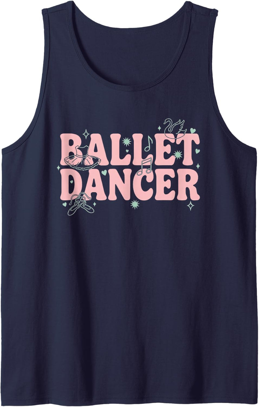 Ballet Ballerina Dancer Classical Dance Ballets Ballerinas Sleeveless Tank Top - Navy Blue