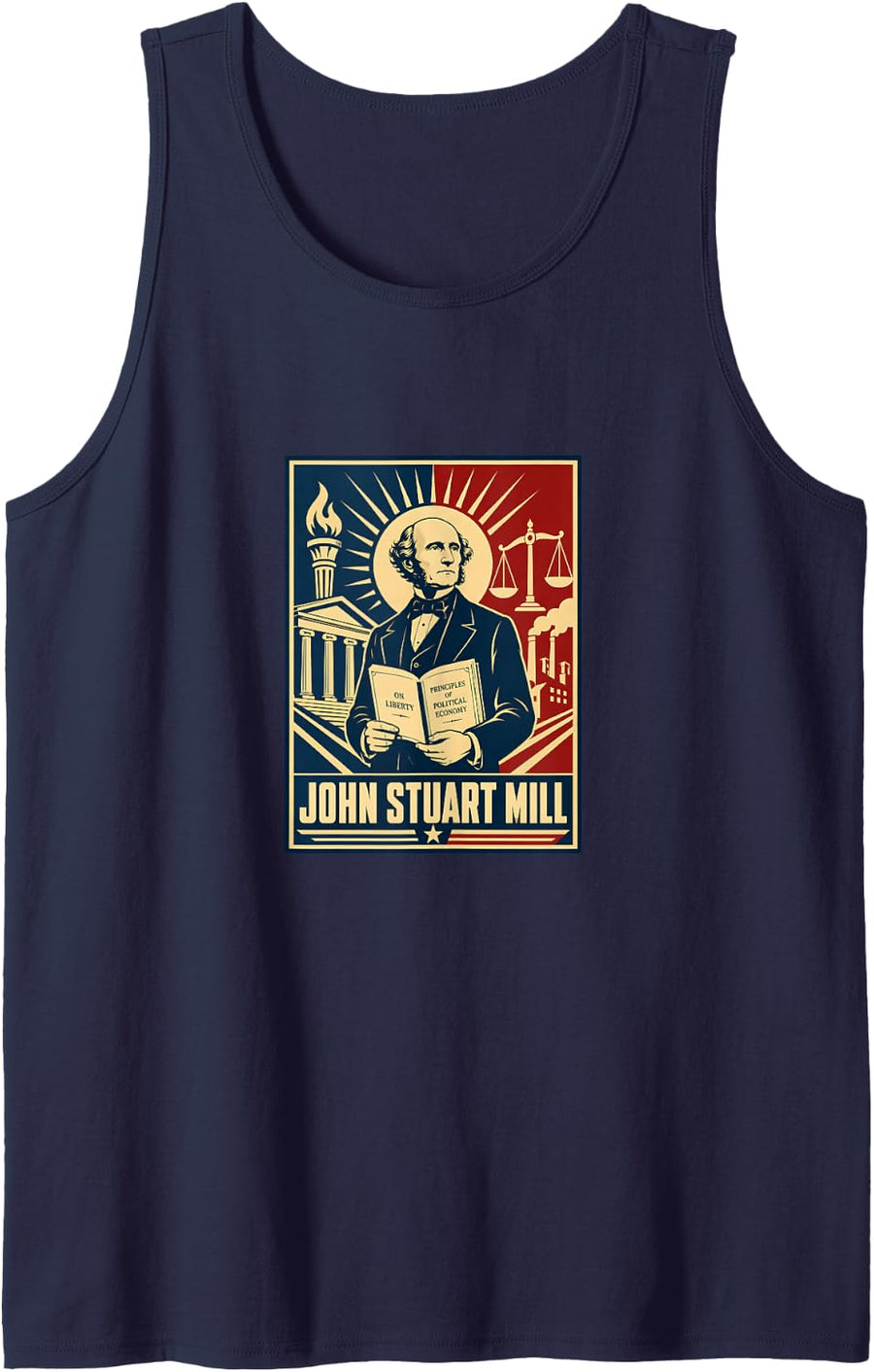 John Stuart Mill On Liberty Political Economy Tank Top - Navy Blue