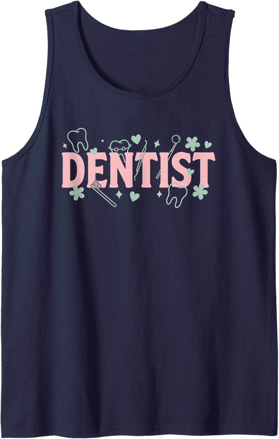 Dentist Dentistry Odontology Dental Surgeon Oral Health Care Sleeveless Tank Top - Navy Blue