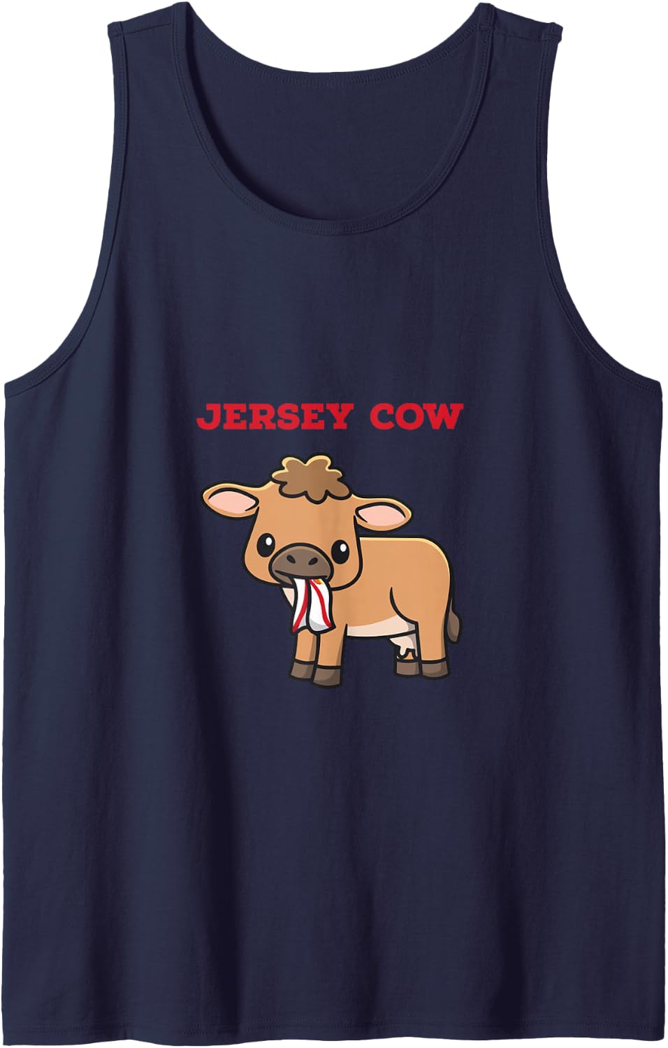 Jersey Cow Sleeveless Tank Top - Navy Blue