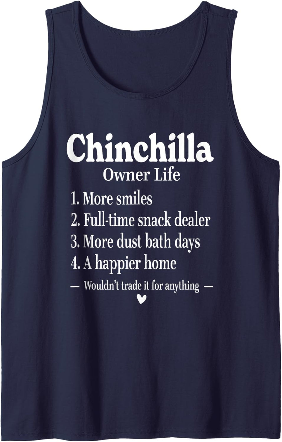 Chinchilla FunnyOwner Life Funny Chinchilla Lover Dad Mom Sleeveless Tank Top - Navy Blue