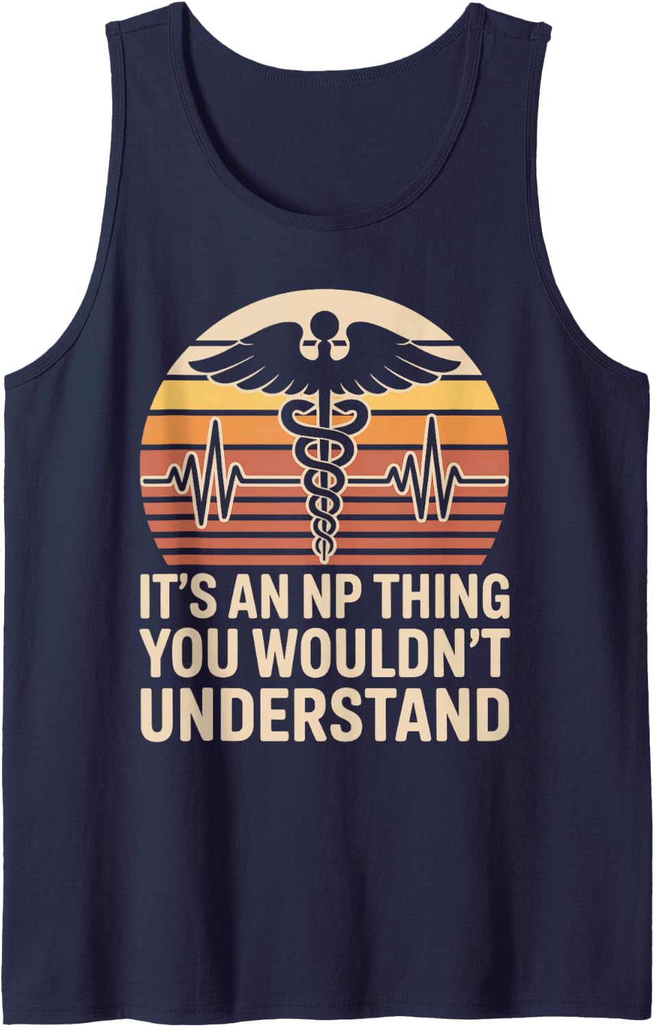 It's an NP Thing Funny Nurse Practitioner Nursing Sleeveless Tank Top - Navy Blue
