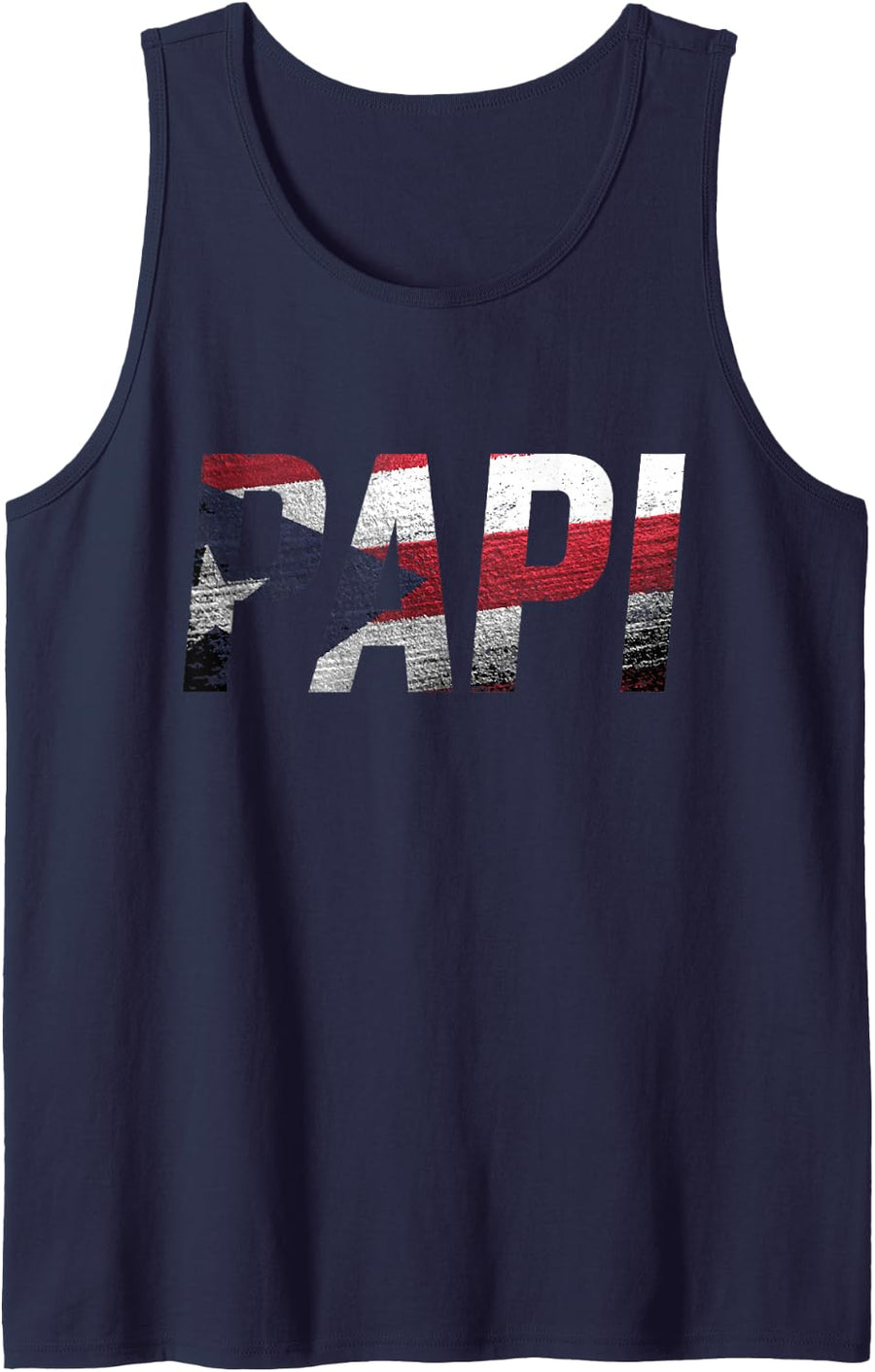 Puerto Rico Patriotic Papi Pride Tank Top - Navy Blue