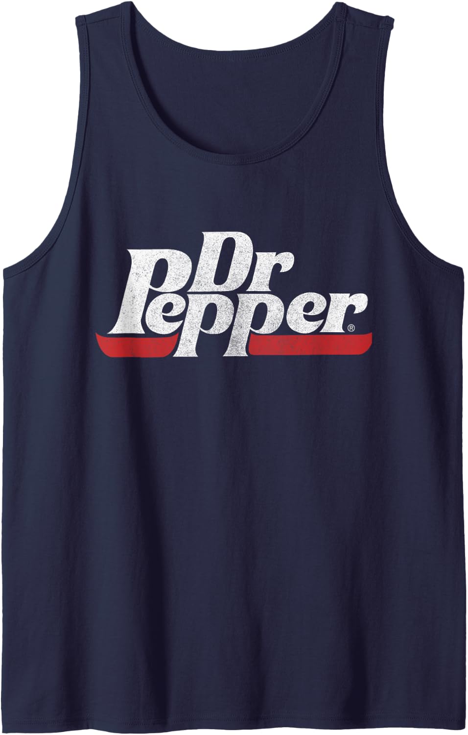 Dr. Pepper Classic Distressed Logo Tank Top - Navy Blue