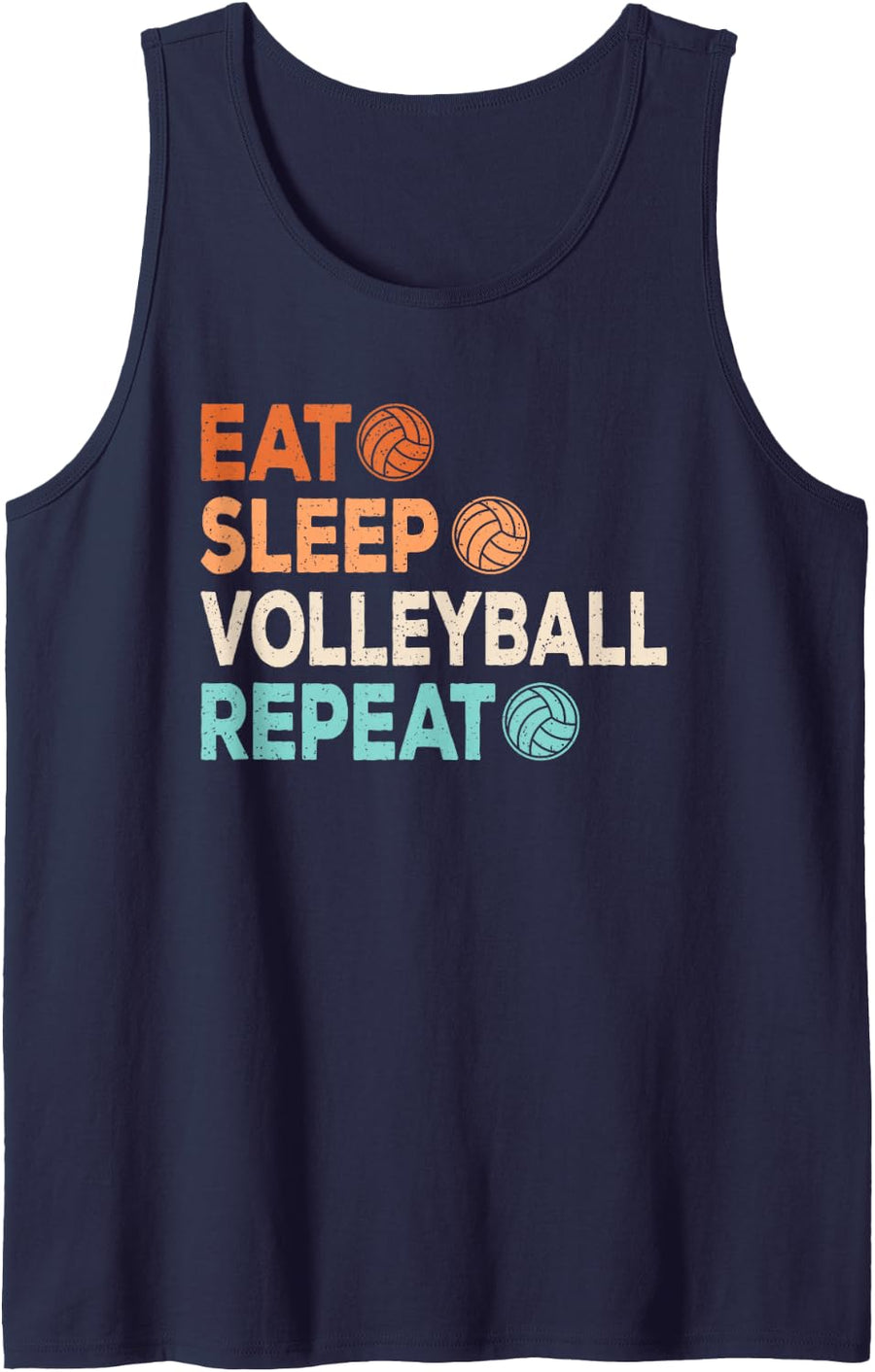 Eat Sleep Volleyball Repeat Volleyball Player Men Women Kids Tank Top - Navy Blue