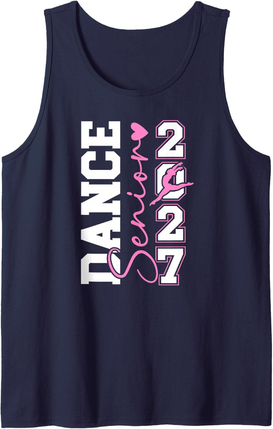 Dance Senior 2027 Class of 2027 Dancing Senior 2027 Sleeveless Tank Top - Navy Blue