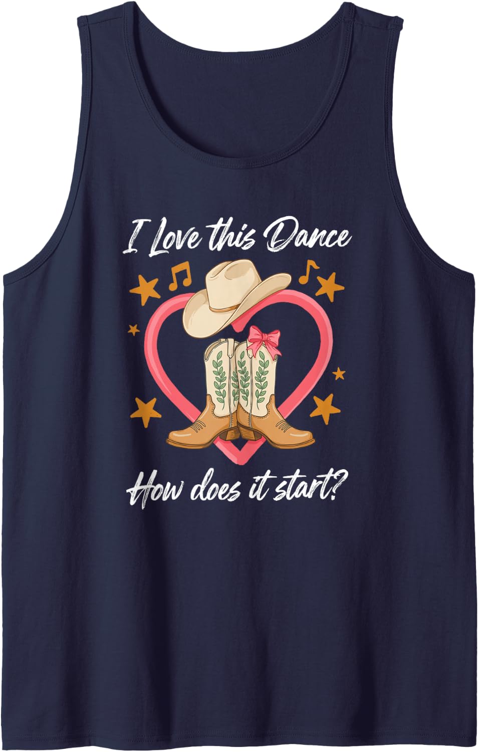 Funny Line Dance I Love This Dance How Does It Start Women Sleeveless Tank Top - Navy Blue