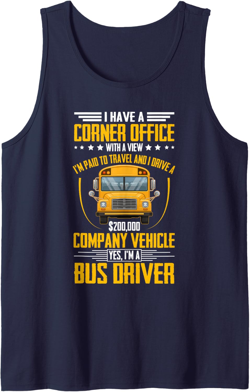 I Have A Corner Office with A View and Paid to Travel Driver Tank Top - Navy Blue