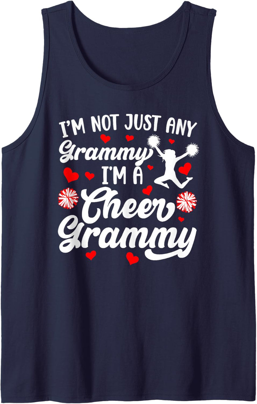 I'm A Cheer Grammy Cheerleader Grammy Cheerleading Grammy Sleeveless Tank Top - Navy Blue