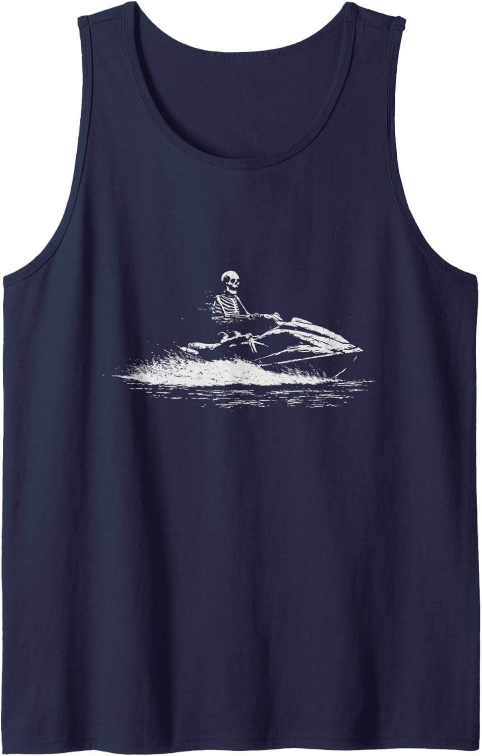 Skeleton Mountain Bike MTB Biker Funny Goth Gothic Halloween Tank Top - Navy Blue