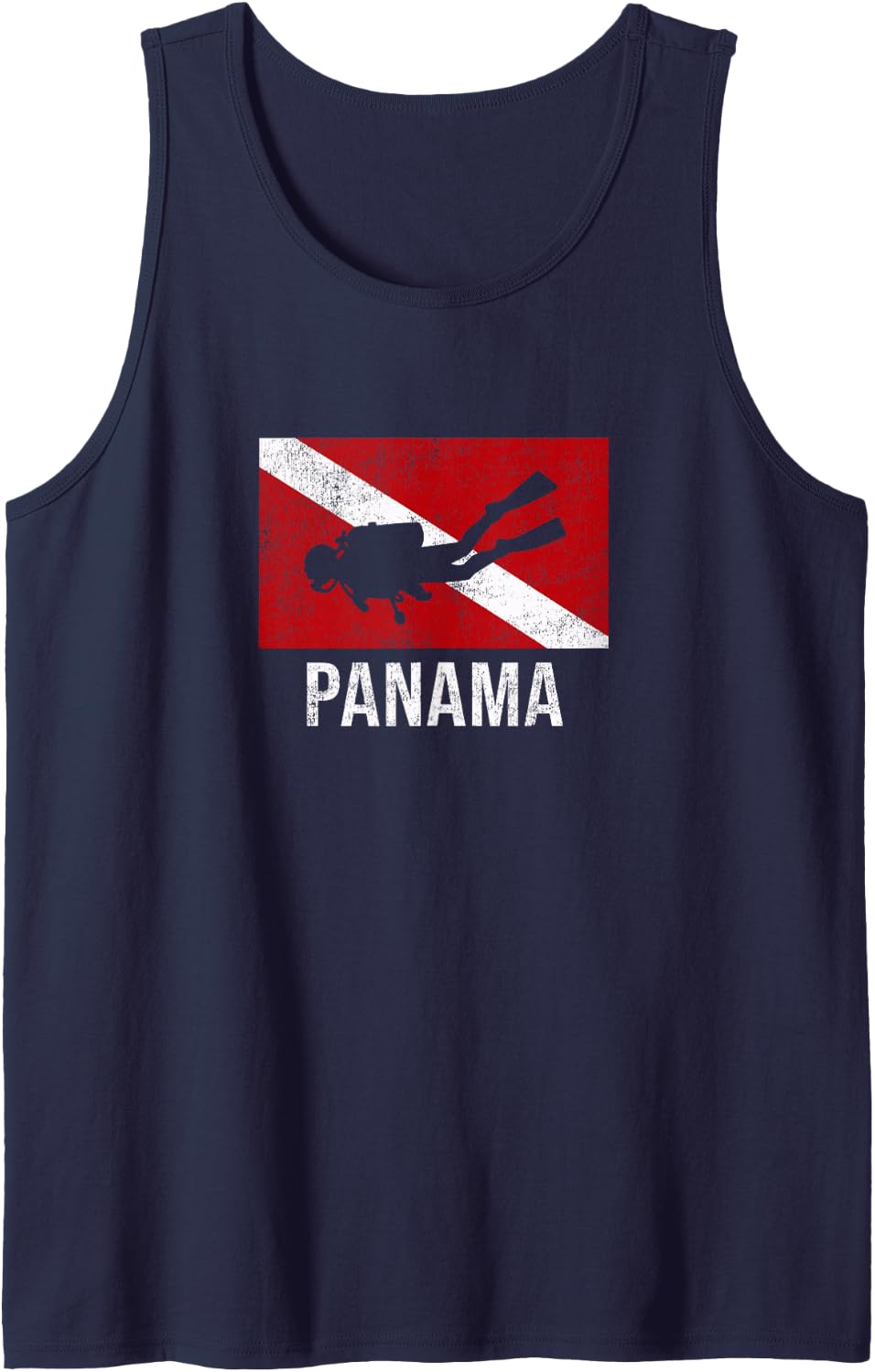 Panama Scuba Diving Diver Dive Flag Gift Tank Top - Navy Blue