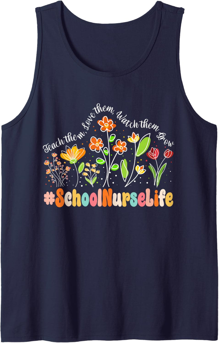 School Nurse Life Appreciation Week Teacher Back to School Sleeveless Tank Top - Navy Blue