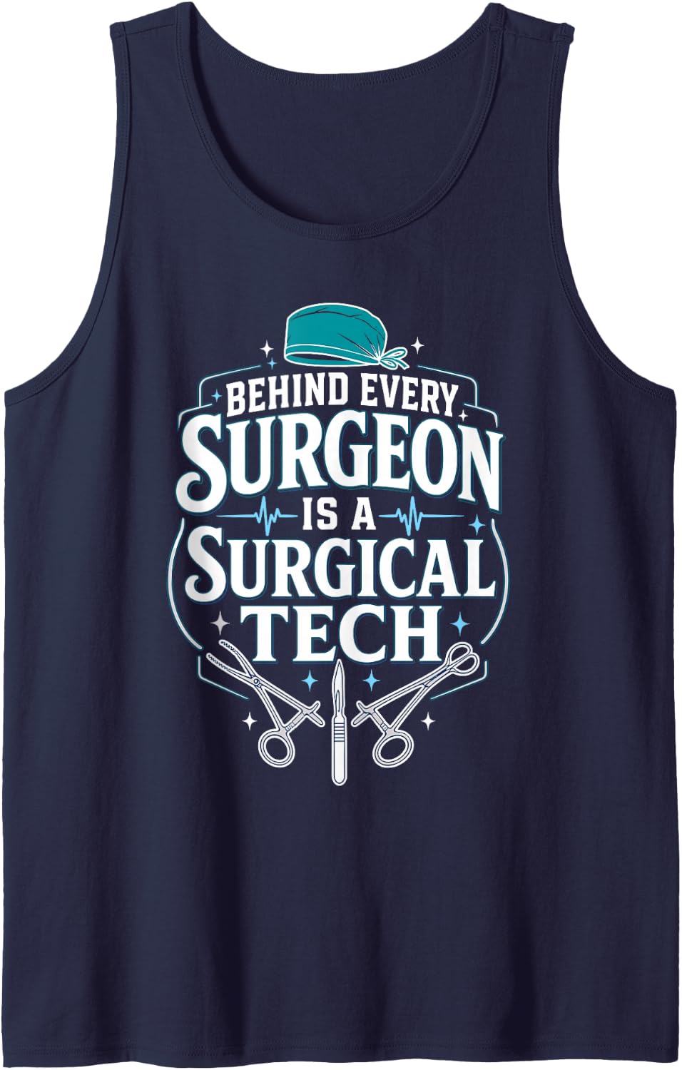 Surgeon Not A Surgical Tech Scrub Nurse Operating Room Sleeveless Tank Top - Navy Blue