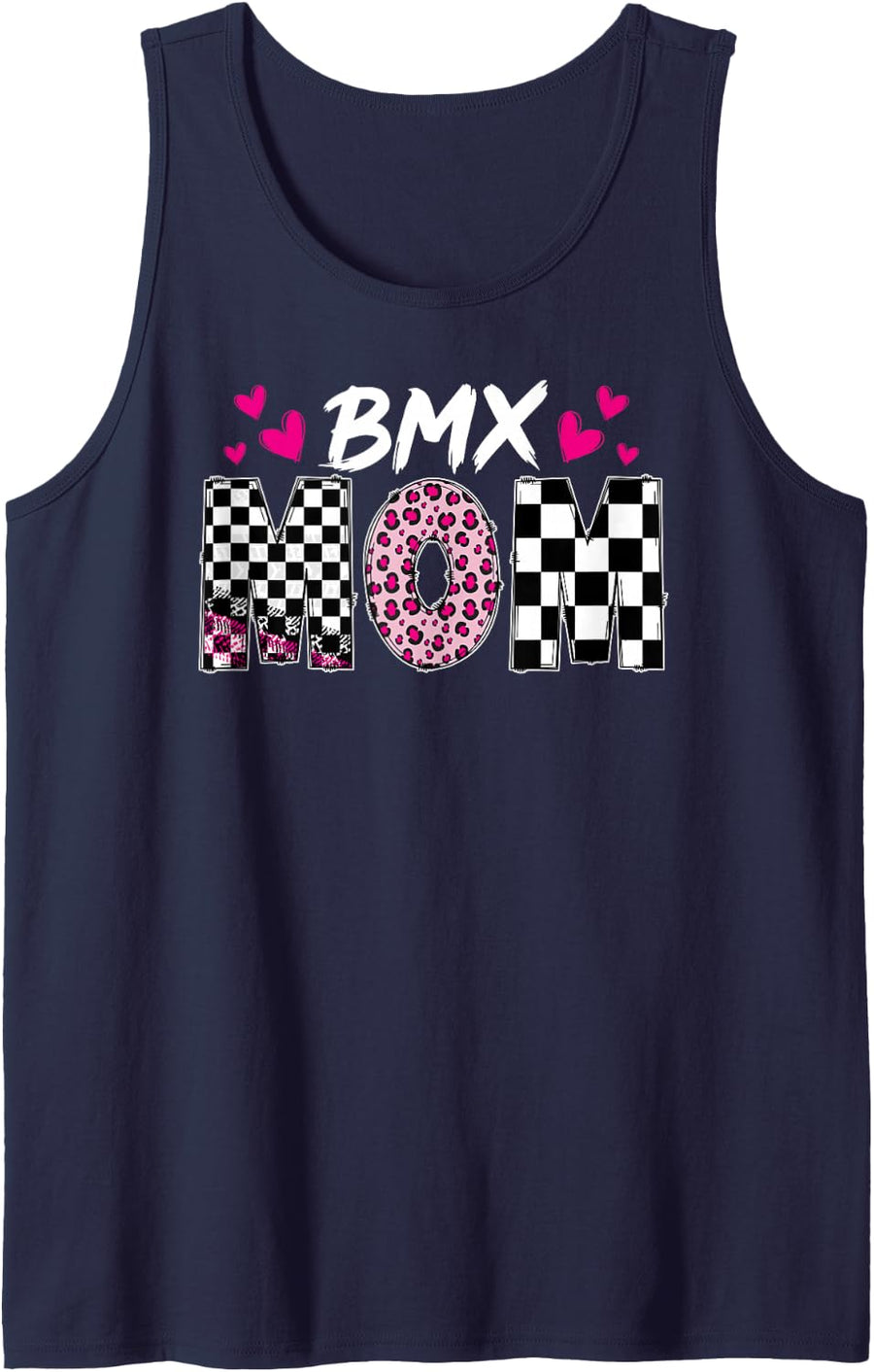 BMX Mom of A BMX Rider Mom BMX Mama BMX Mother Sleeveless Tank Top - Navy Blue
