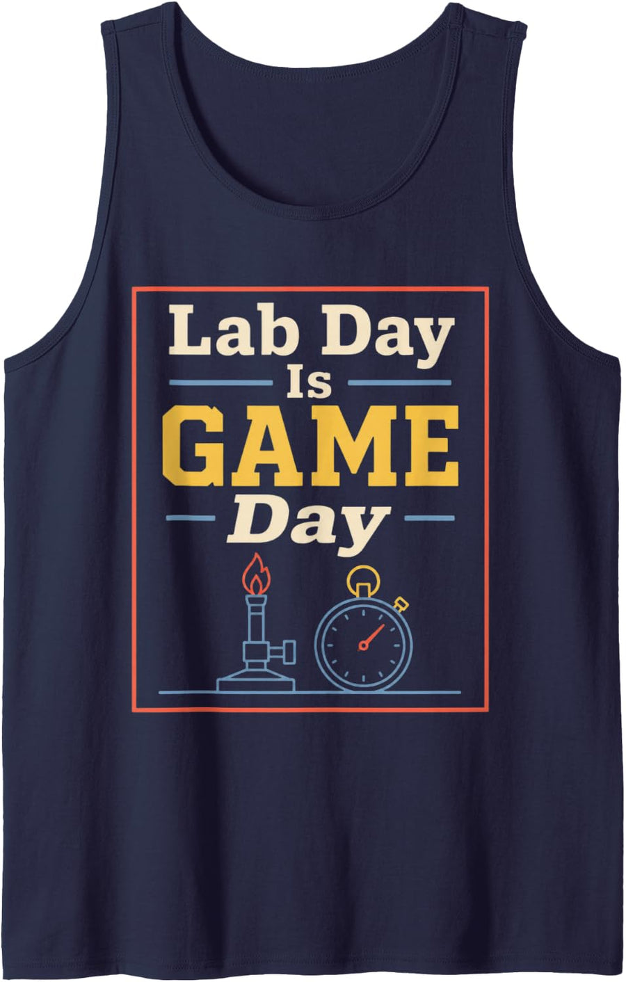 Lab Day is Game Day Chemistry Teacher Science Sleeveless Tank Top - Navy Blue