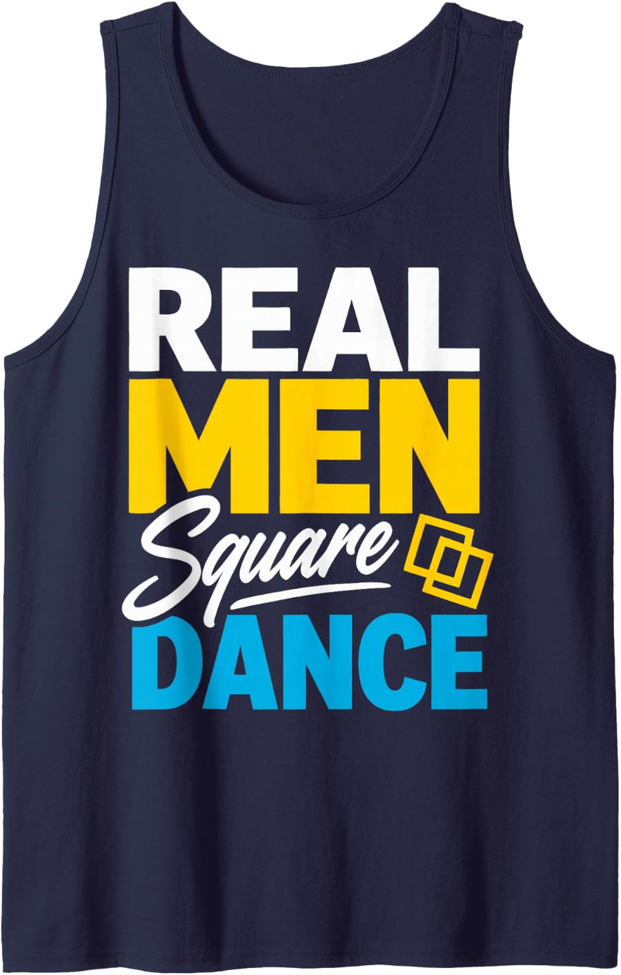 Square Dancing Men Western Dance Tank Top - Navy Blue