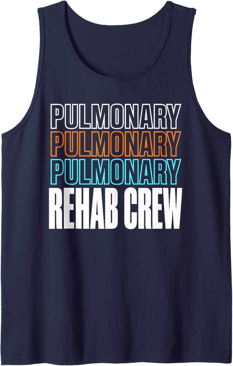 Pulmonary Rehab Crew Respiratory Therapist Sleeveless Tank Top - Navy Blue