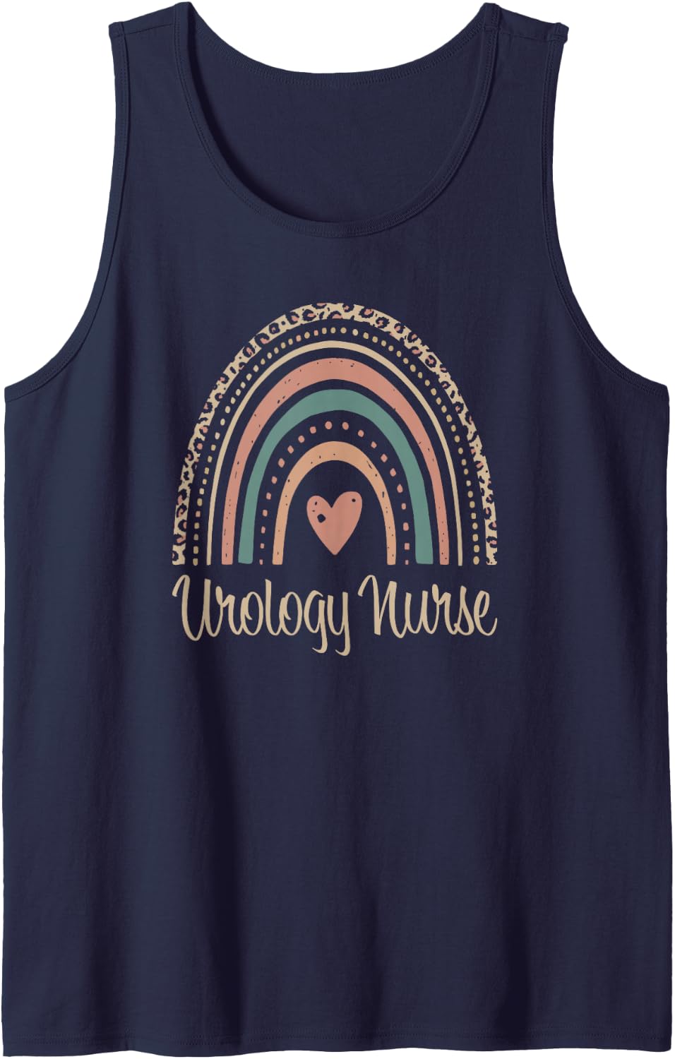 Urology Nurse Boho Rainbow Sleeveless Tank Top - Navy Blue