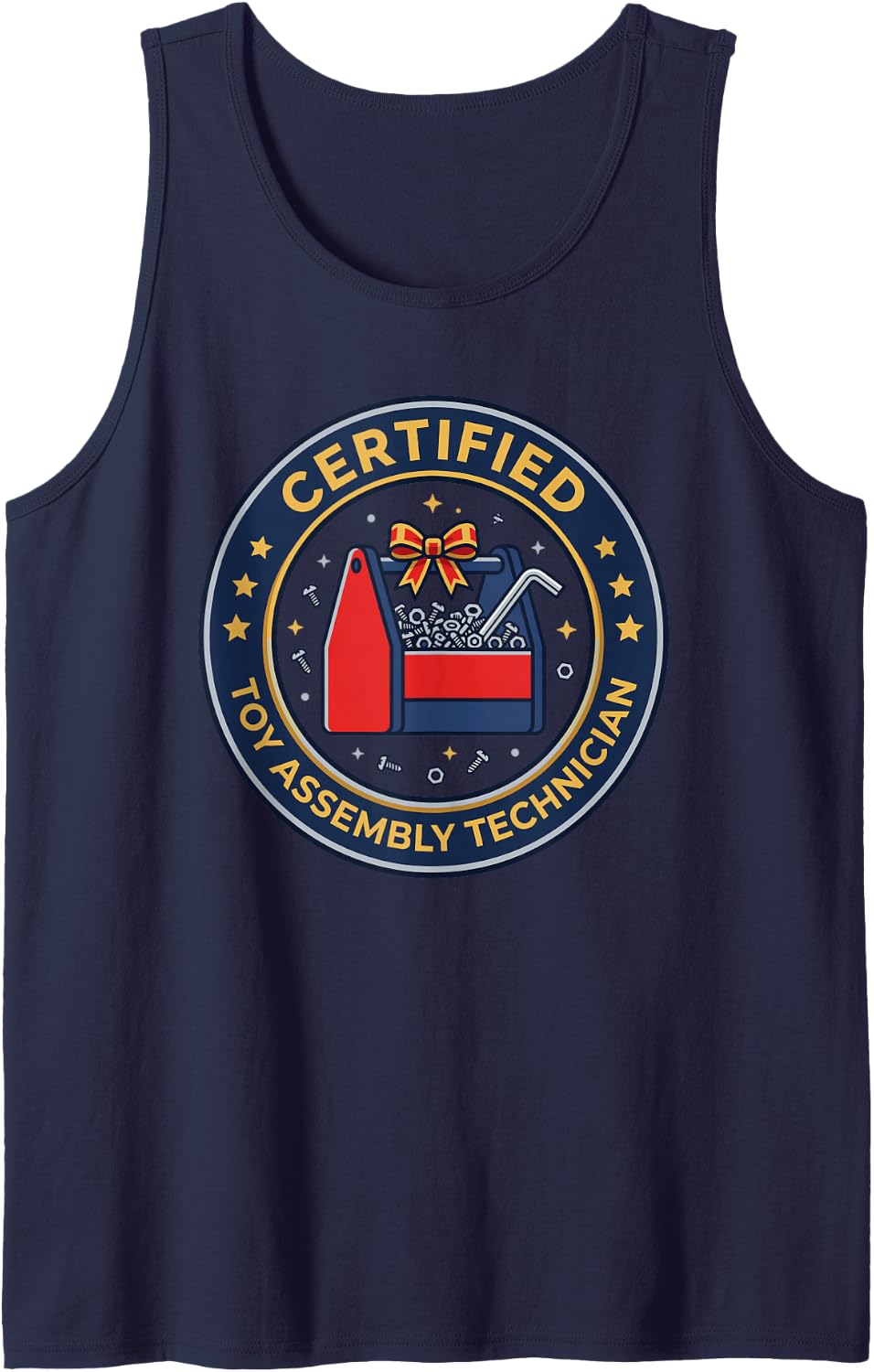 Toy Assembly Technician Maker Builder Designer Engineer Sleeveless Tank Top - Navy Blue