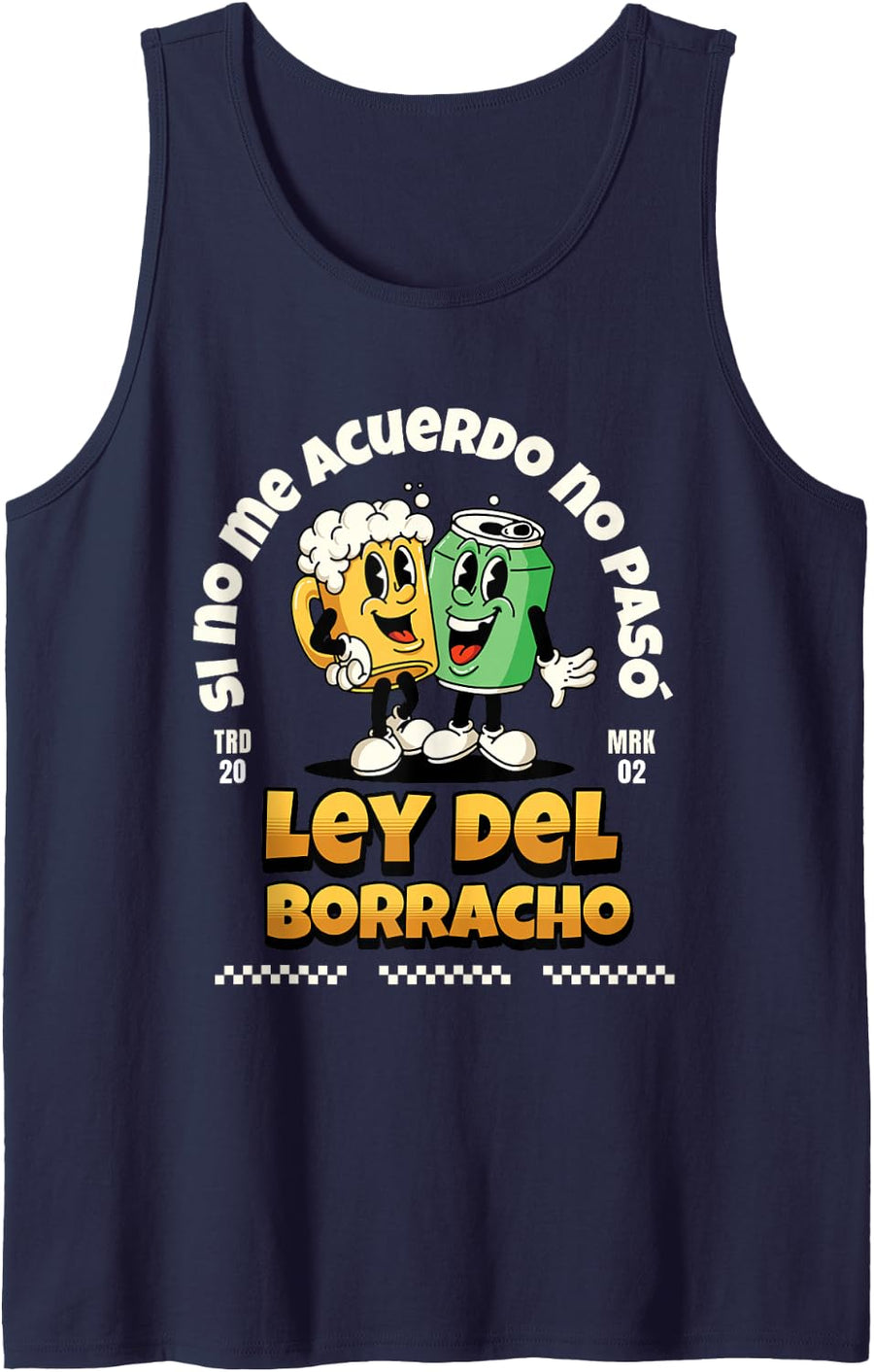 La Ley del Borracho Funny Spanish Drinking Sleeveless Tank Top - Navy Blue