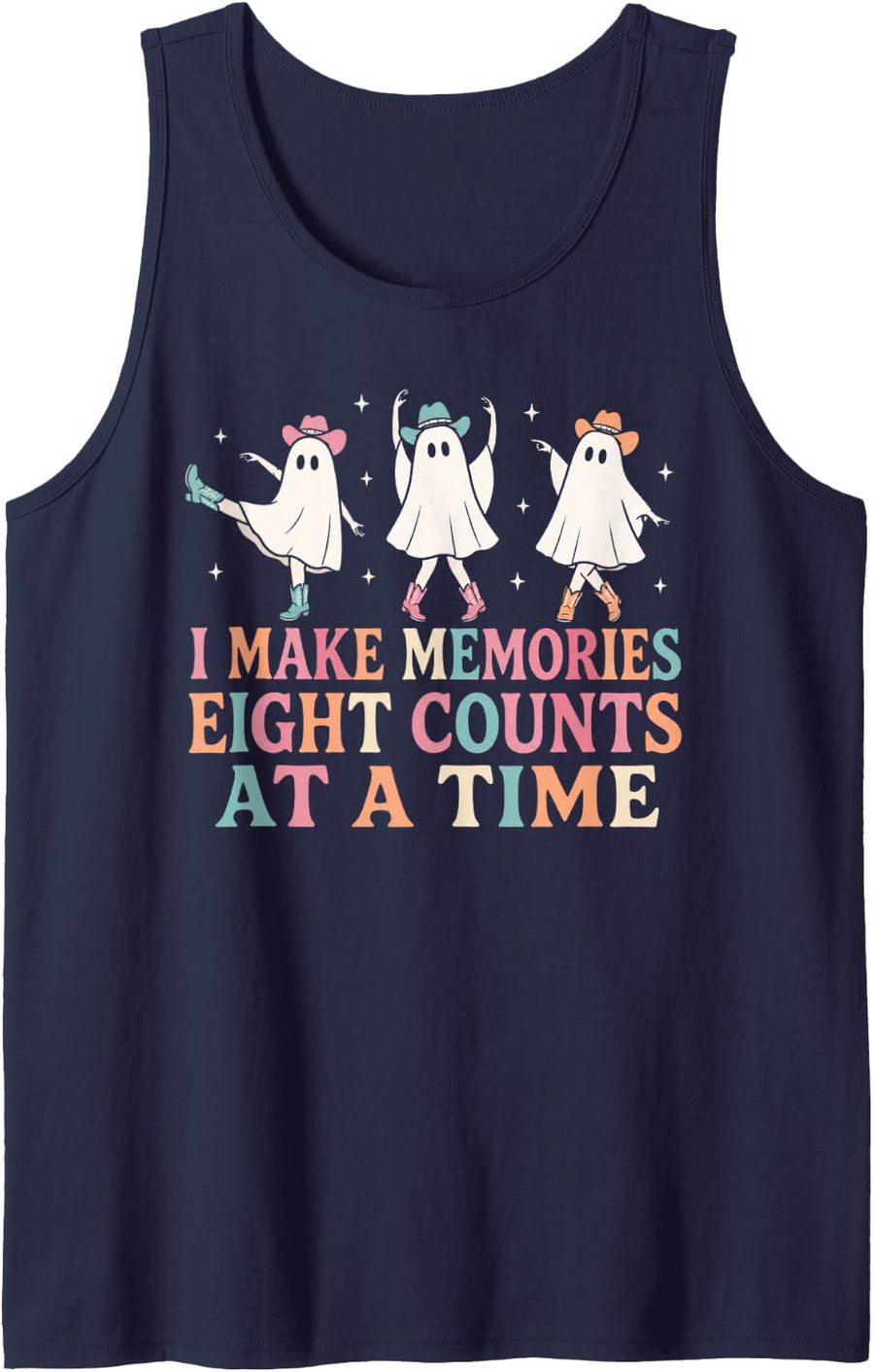 I Make Memories Eight Counts At A Time Line Dancing Dancer Tank Top - Navy Blue