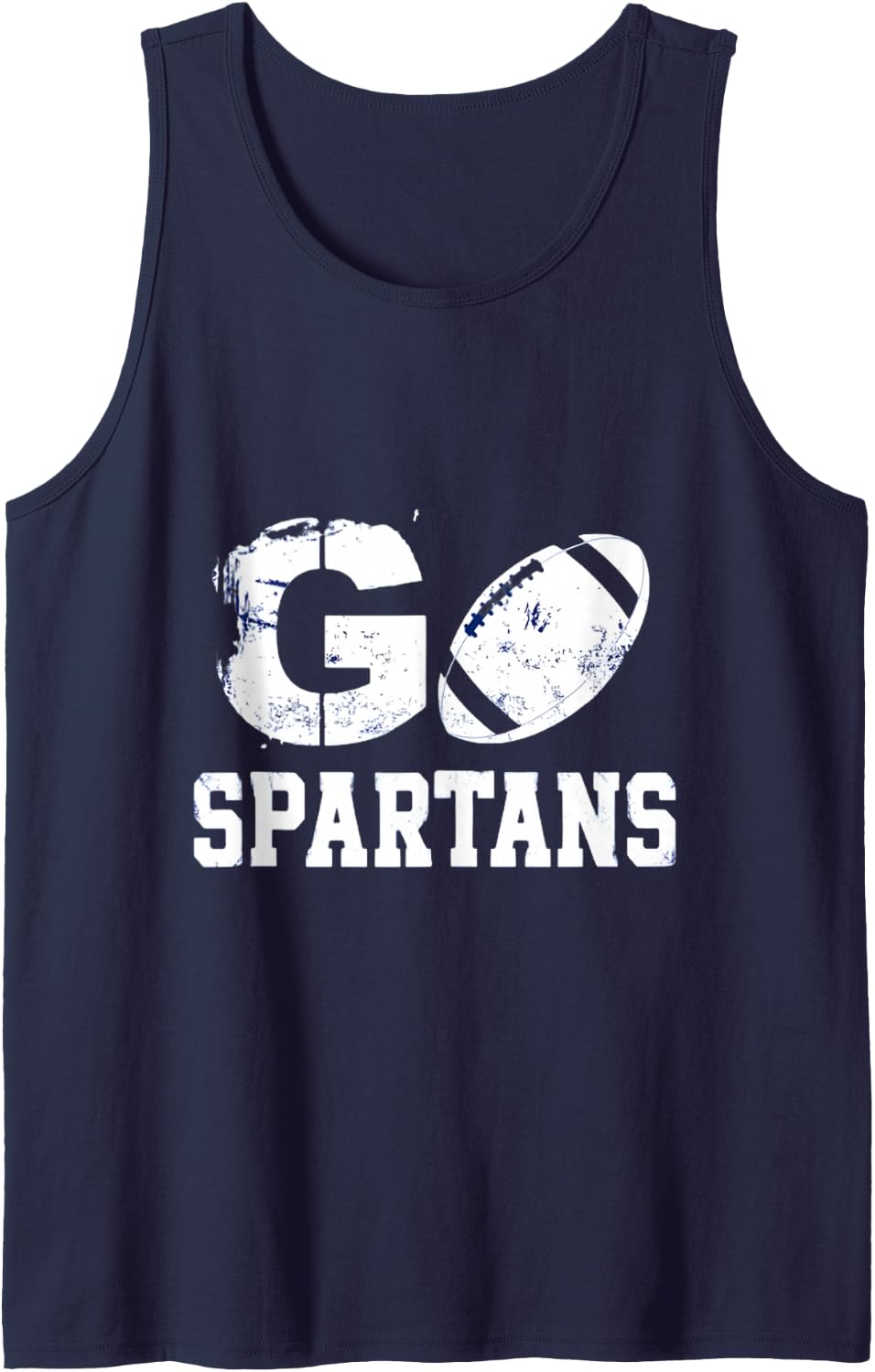 Go Spartans Football Vintage Tank Top - Navy Blue
