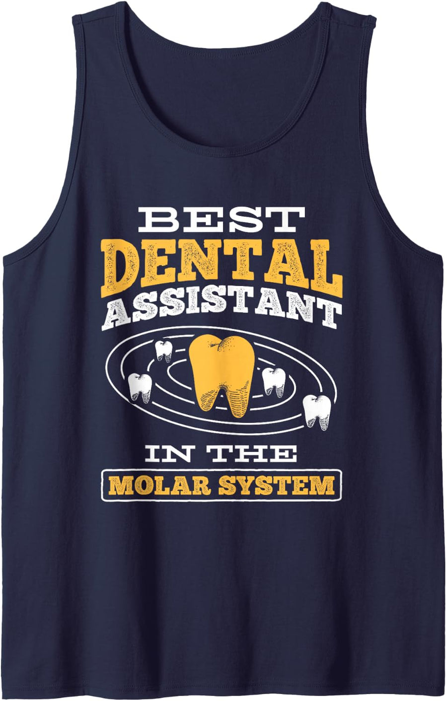 in Molar System Dentist Dental Assistant Sleeveless Tank Top - Navy Blue