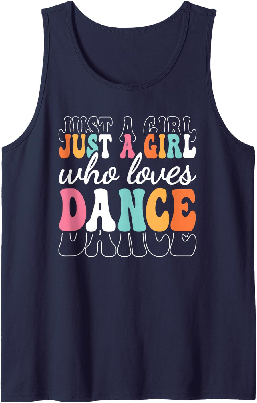 Just A Girl Who Loves Dance Cute Dancer Dancing Girls Kids Tank Top - Navy Blue