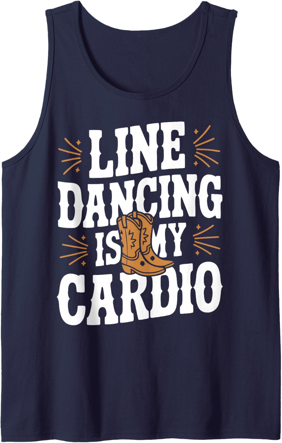 Line Dancing Is My Cardio Tank Top - Navy Blue