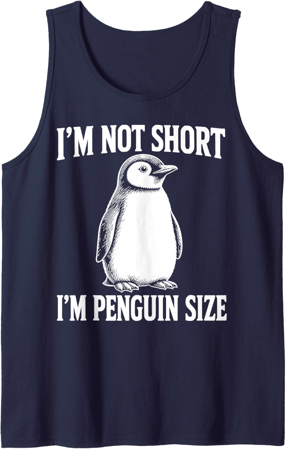 Funny Penguin Short Kids Penguins Sleeveless Tank Top - Navy Blue