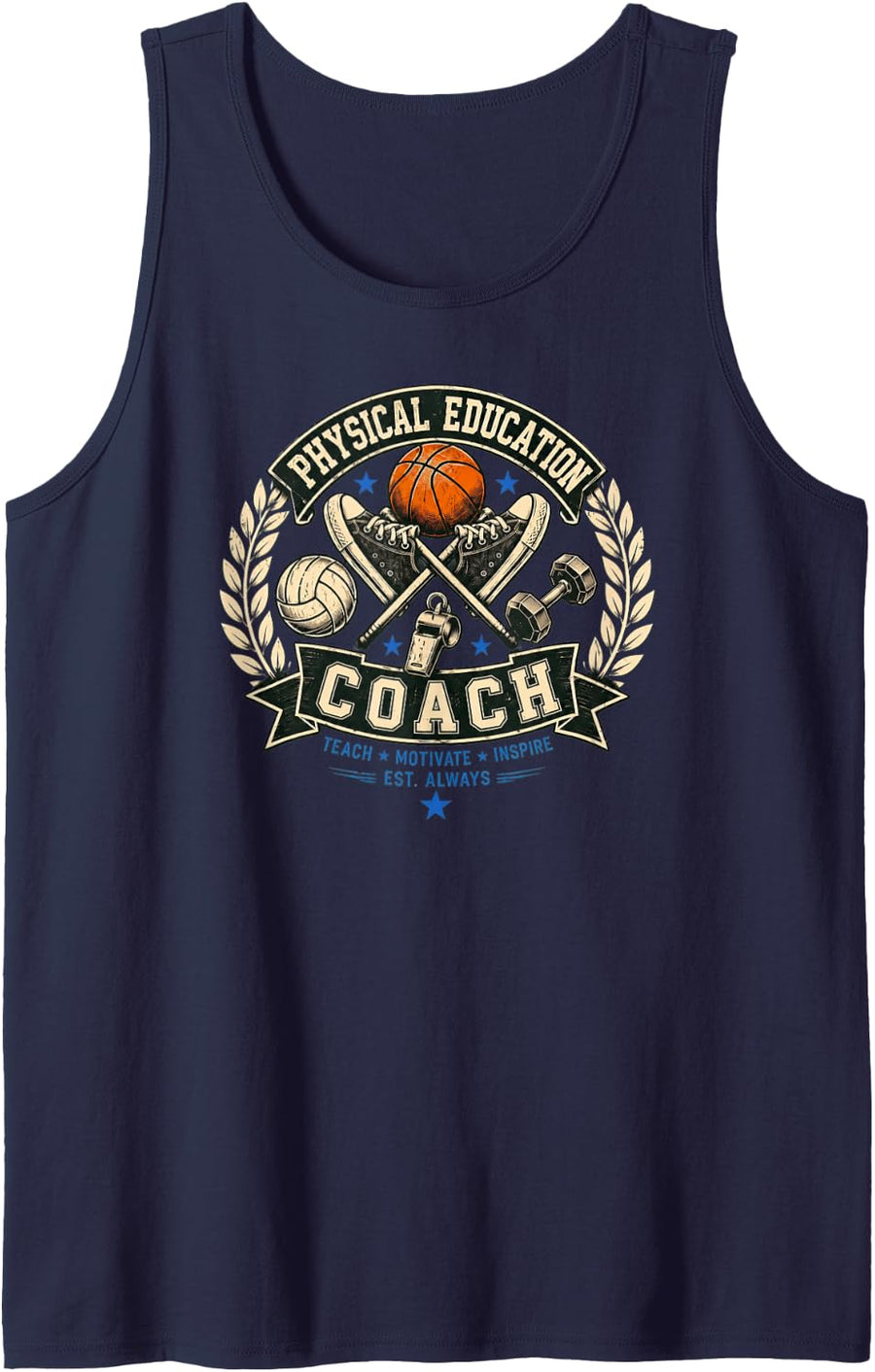Education Uniform School Student Sleeveless Tank Top - Navy Blue