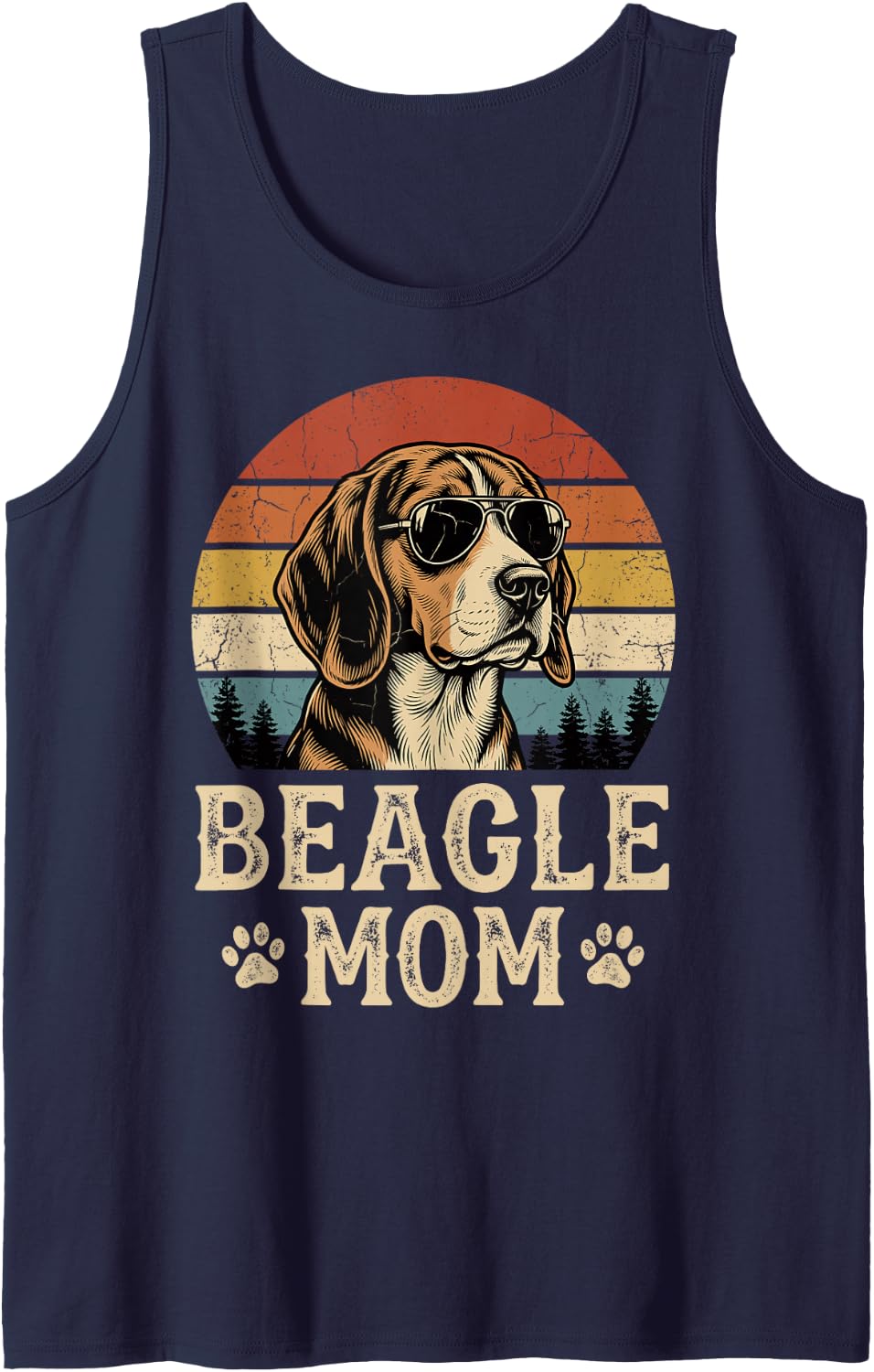 Beagle Mom Sleeveless Tank Top - Navy Blue