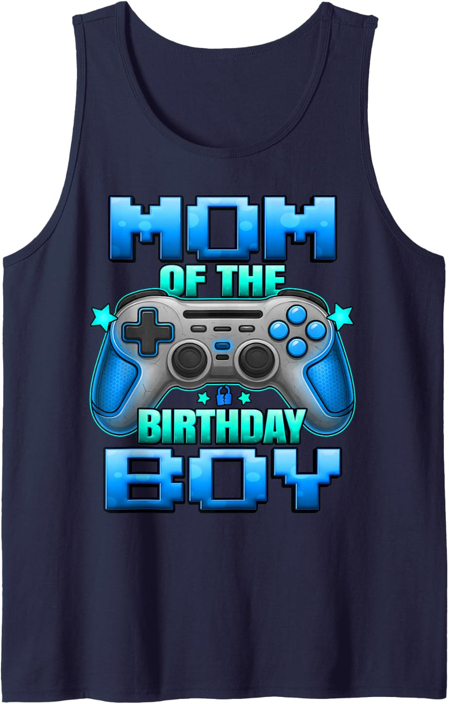 Mom of The Birthday Boy Matching Family Mother Tank Top - Navy Blue