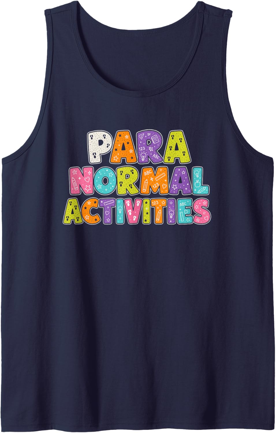 Paraprofessional Halloween para Normal Activities Sleeveless Tank Top - Navy Blue