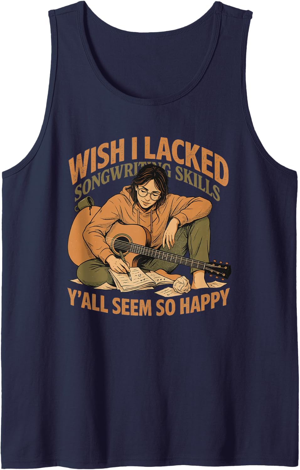 Songwriting Songwriter Write Songs Song Craft Lyricist Tank Top - Navy Blue