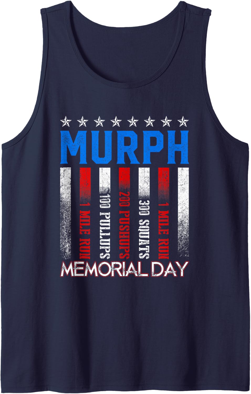 Murph Workout Exercise Challenge Murph Memorial Day Tank Top - Navy Blue