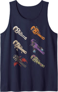 Halloween Mechanic Wrench Costume Spooky Tools Sleeveless Tank Top - Navy Blue