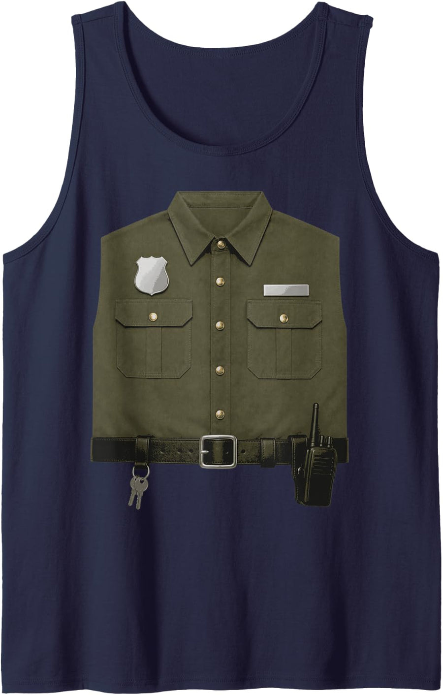 Halloween Costume Police Officer Uniform Kids Girls Sleeveless Tank Top - Navy Blue